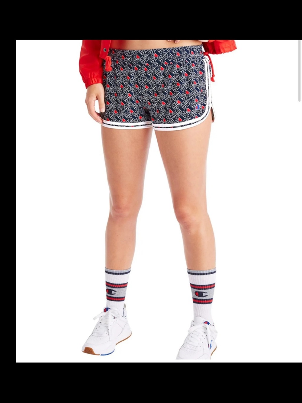 Champion Discontinued Monogram Dolphin Shorts Y2K Sporty Athletic Sz S